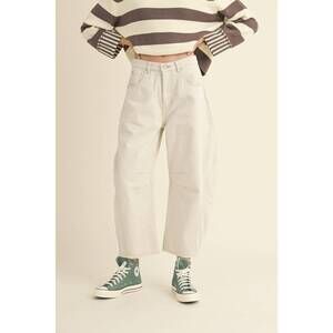 NEW MIOU MUSE women's barrel cotton pants in ecru